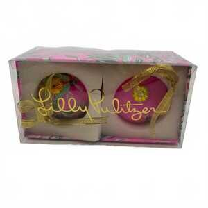 Lilly Pulitzer Ornaments Floral Pink & Green | Holiday Decor, OS